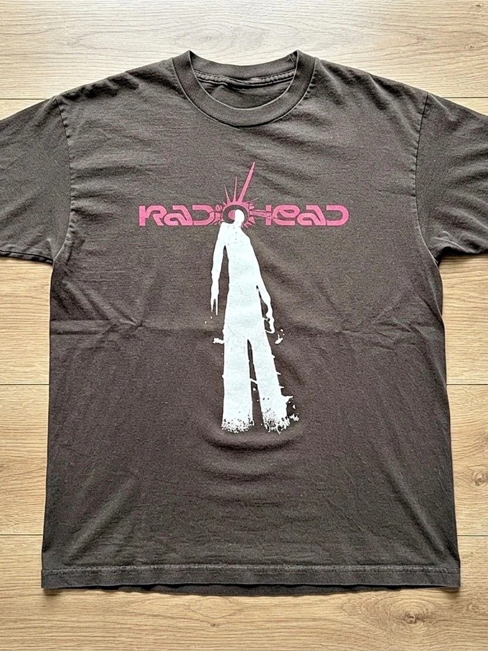 Radiohead Modified Bear Graphic T-Shirt Short Sleeve Tee Brown